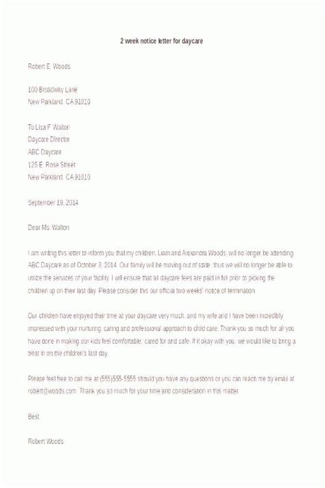 Get formal two weeks notice resignation letters to write your owns. Best Of 2 Weeks Notice Letter For Daycare Sample And PicsYou can find 2 week notice letter and ...