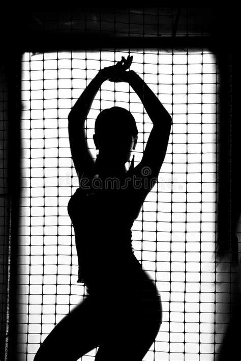 Black Silhouette Of A Girl On A White Background Stock Photo Image Of