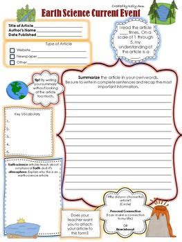 Current Event Worksheet - Earth Science | Social studies worksheets