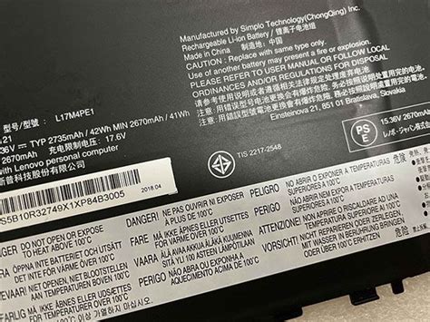 電池 Lenovo L17c4pe1 ノートパソコンのバッテリー 2735mah42wh 1536v バッテリー Li Ion 交換用
