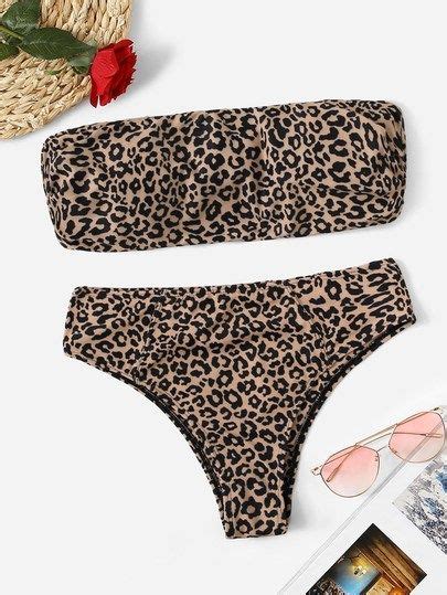 leopard bandeau with panty bikini set bikinis bikini set beachwear my xxx hot girl