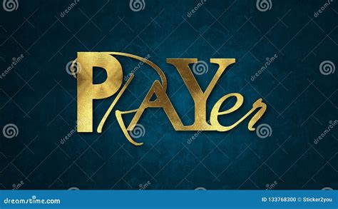 The Word PRAYER Concept Written In Gold Stock Illustration