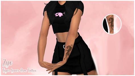 Tiger Lower Arm Tattoo Zyx Sims 4 Tattoos Sims 4 Cc Eyes Lower