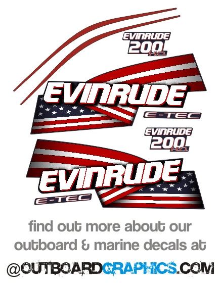 Evinrude 200hp Etec High Output Outboard Engine Decalssticker Kit Ebay