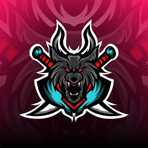 Angry Black Wolves Esport Mascot Logo Logo Illustration Design Logo