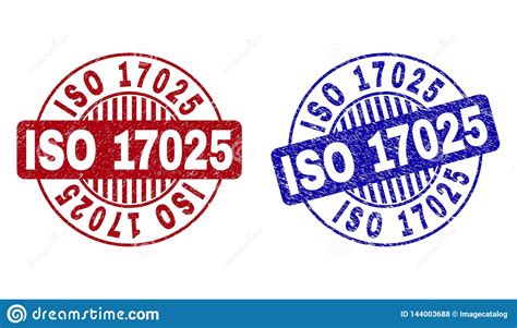 Grunge Iso 17025 Textured Round Stamp Seals Stock Vector Illustration