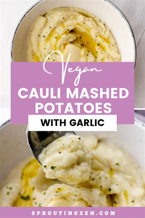 Easy Healthy Vegan Garlic Cauliflower Mashed Potatoes Recipe