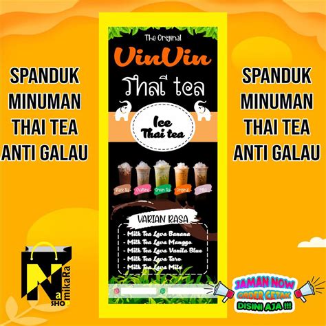 Jual SPANDUK BANNER BACKDROP MINUMAN THAI TEA CETAK SPANDUK MINUMAN