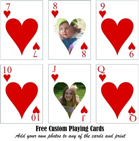 Free blank playing card template. Free Printable Custom Playing Cards | Add Your Photo and ...