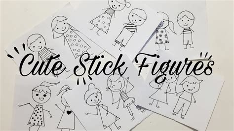 How To Draw Cute Stick Figures Stick Figure Cartoon Simple Easy