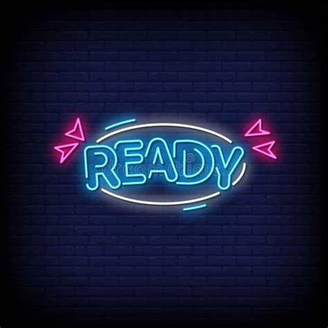 Are You Ready Neon Signs Style Text Vector Stock Vector Illustration