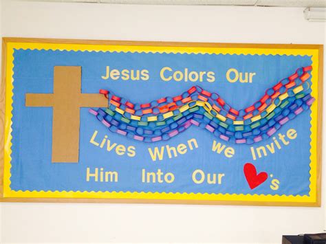 Church Bulletin Board With Rainbow Perfect For Spring School Bulletin