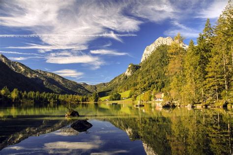 4k 5k Berchtesgaden Lake Hintersee Lake Mountains Forests Stones