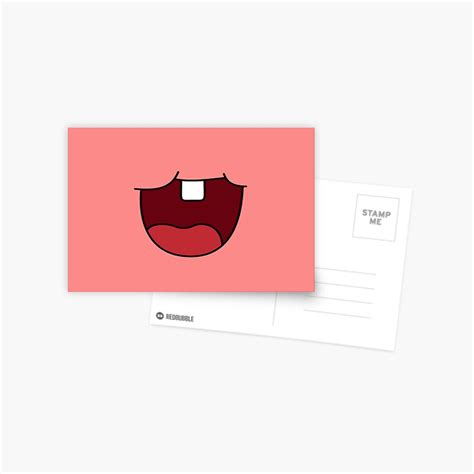 Patrick Star One Tooth Smile Spongebob Postcard By Boxingsfinest