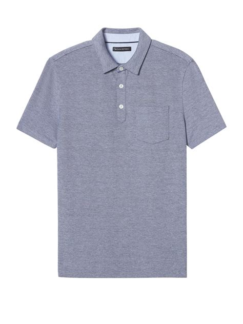 Banana Republic Dont Sweat It Polo Shirt In Heather Navy Blue Blue