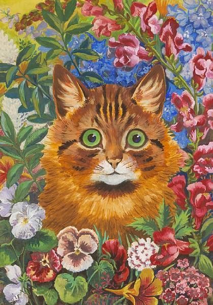 Louis Wain A Cat Among Flowers Mutualart