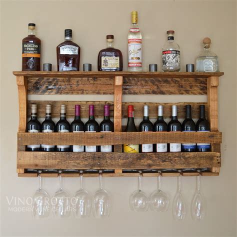 Wine rack kits come in single. Reclaimed Pallet Wood Wine Rack - Rustic Pine Finish ...