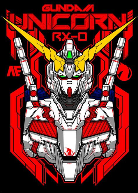 Gundam Unicorn Poster By Wahyudi Artwork Displate In 2022 Gundam