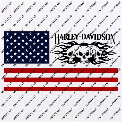 Usa Flag Harley Davidson Svg File Motorcycle Harley Davidson Svg D