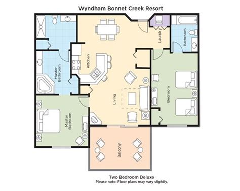 Wyndham Bonnet Creek 3 Bedroom Deluxe Floor Plan