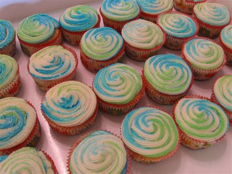Blue And Green Cupcakes Icing Green Cupcakes Cookie Cake