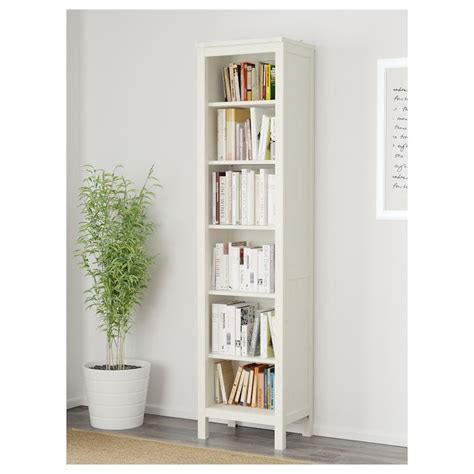 Hemnes Bibliothèque Teinté Blanc Ikea Shallow Shelves Narrow