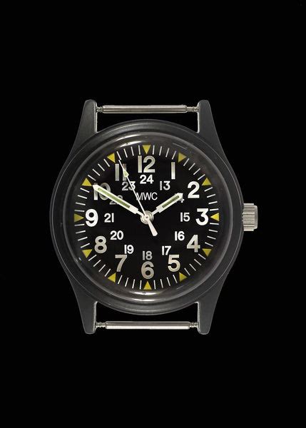 mwc classic 1960s 70s pattern matt black vietnam watch on matching web mwc military watch