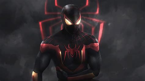 Spiderman With Red And Black Suit Wallpaper 4k Hd Id5914