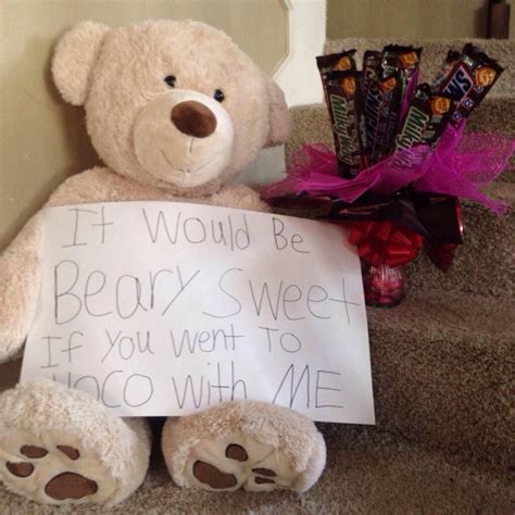 Teddy Bear And Chocolate Yes Homecoming Proposal Cute Homecoming