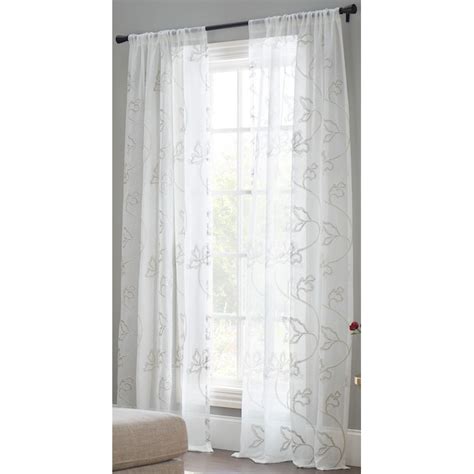 allen + roth 95-in Granite Sheer Rod Pocket Single Curtain Panel in the
