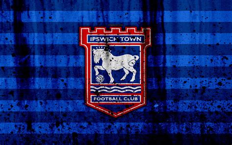 Ipswich Town Fc English Football Club Blue Metal Texture Metal Logo