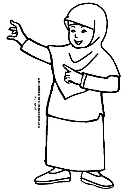 Gambar Mewarnai Gambar Baju Muslimah Kartun Diwarna Di Rebanas Rebanas