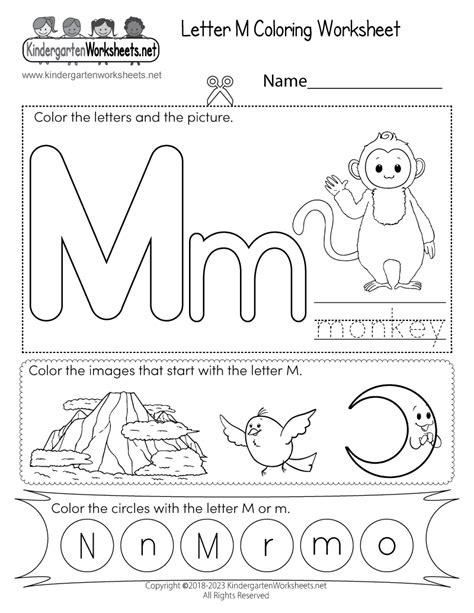 Letter M Coloring Worksheet Free Printable Digital And Pdf
