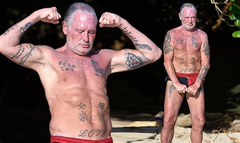 Paul Gascoigne 53 Flexes His Muscles As The Football Legend Strips Down To A Pair Of Beach Shorts