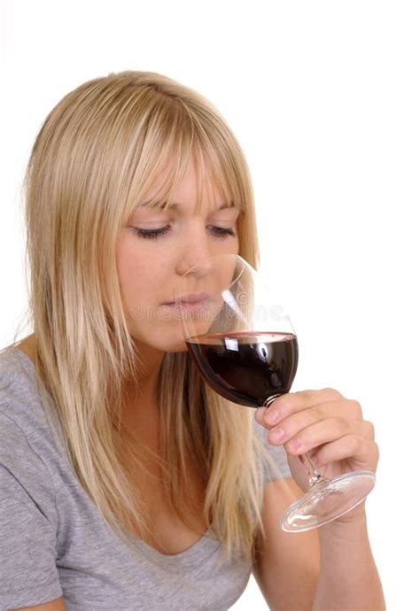 Young Woman Drinking Red Wine Stock Photo Image Of Drink Redwine