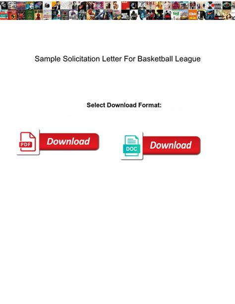 Sample Solicitation Letter For Basketball League Docslib