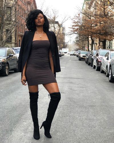 Tube Dress With Thigh High Boots And Kobi Halperin Blazer Tube Dress