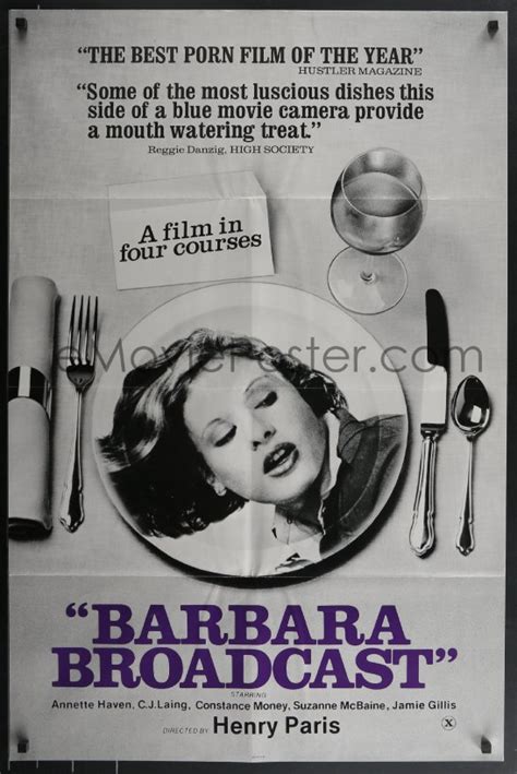 4b0825 Barbara Broadcast 1sh 1977 Sexy C J Laing On Dinner Plate Radley