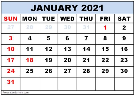 Download Calendar January 2021 January 2021 Calendar For Instant Download You Just Select
