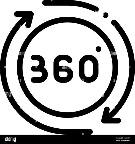 360 Degree View Icon Vector Outline Illustration Stock Vector Image