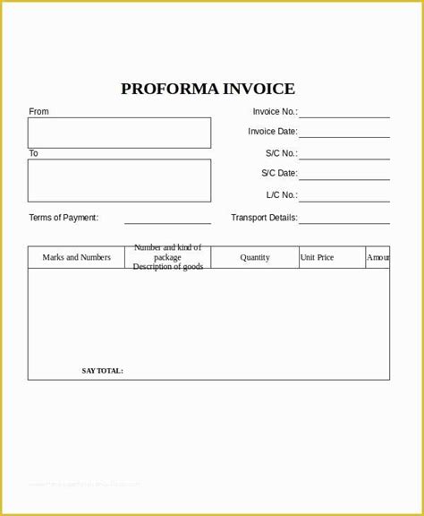 Free Proforma Invoice Template Download Of Proforma Invoice 13 Free