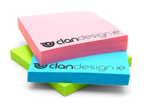 Custom Colour Sticky Notes Clan Design Print Bureau Design And Mailing