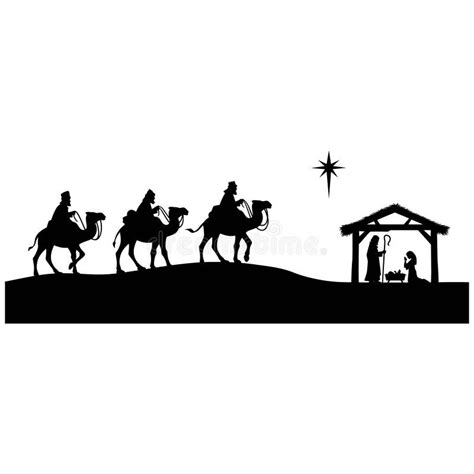Nativity Silhouetteeps Stock Vector Illustration Of Creche 1518678