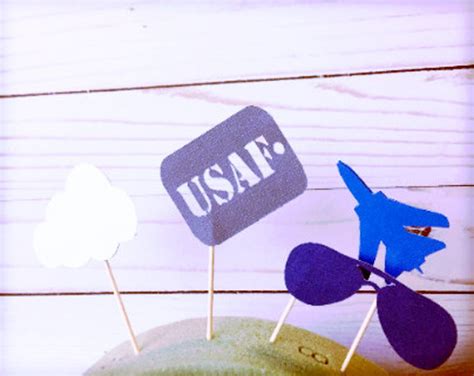 Top Gun Cupcake Toppers Usa United States Air Force Etsy