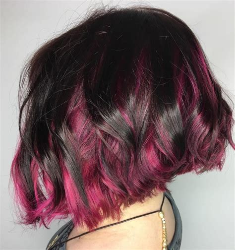 40 Ideas Of Peek A Boo Highlights For Any Hair Color Hair Color Pink Peekaboo Hair Cherry