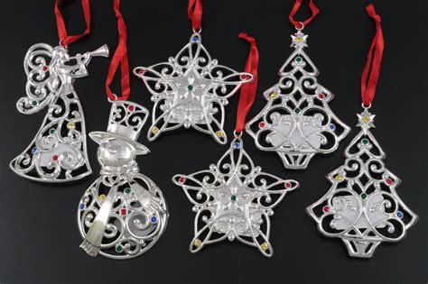 Lenox Sparkle And Scroll Silver Plate Christmas Ornaments Ebth