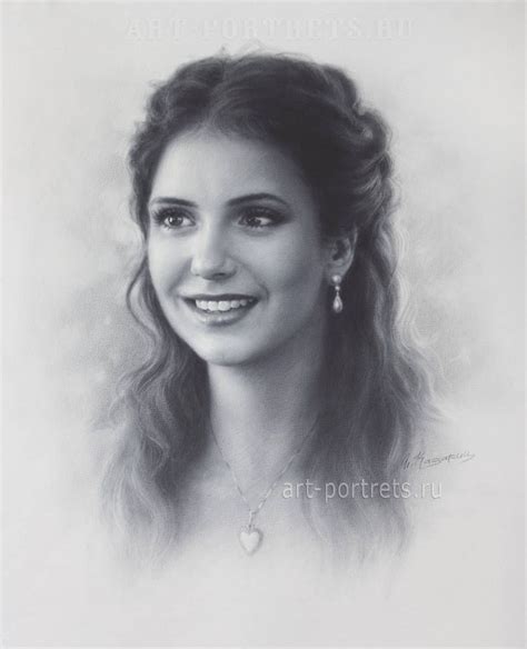Nina Dobrev Drawing By Drawing Portraits On Deviantart In 2022