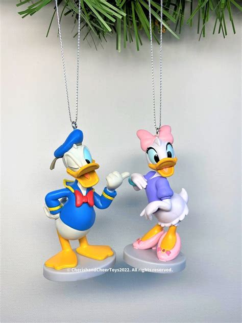 Disney Donald Duck And Daisy Duck Christmas Ornament Set Of Etsy