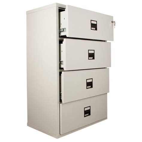 Since lateral filing cabinets store files horizontally, they use up your wall space instead of your actual floor space, providing extra room for everyone. FireKing Lateral MLT4 Fire Resistant File Cabinet ...