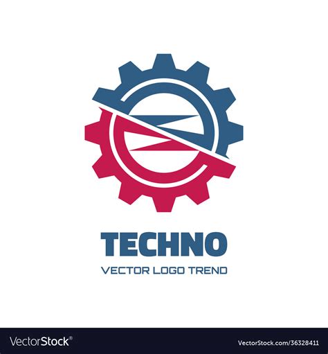 Techno Logo Template Concept Royalty Free Vector Image